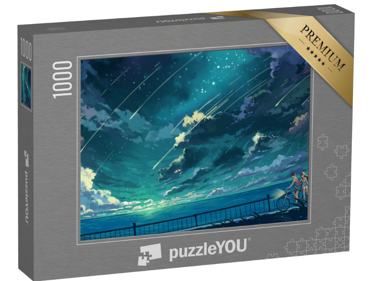 Puzzle 1000 Teile „Ästhetische Anime: Jungen und Mädchen“