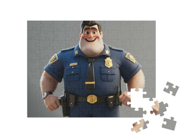 Puzzle 100 Teile „Die Polizei grüßt mit guter Laune“