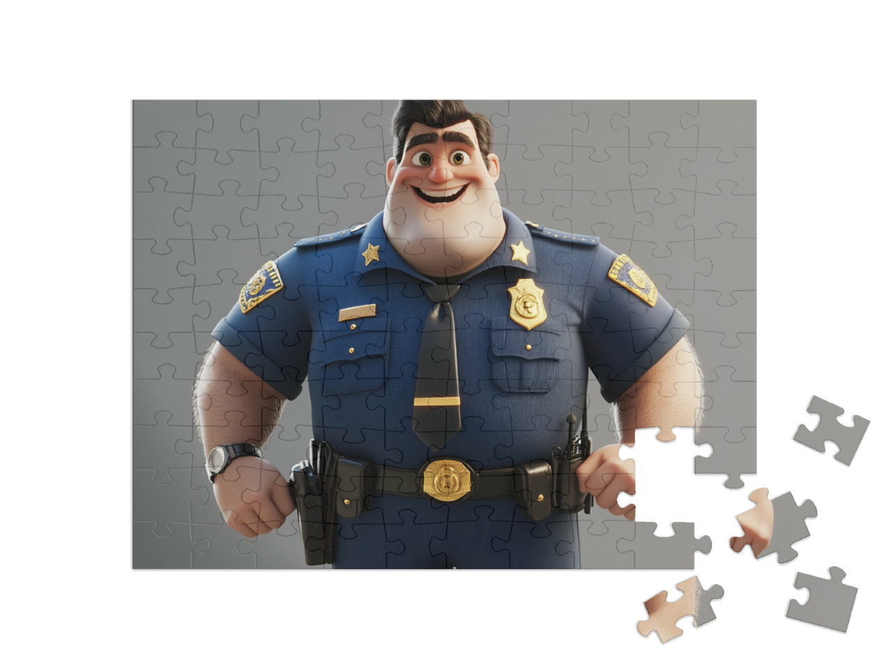 Puzzle 100 Teile „Die Polizei grüßt mit guter Laune“