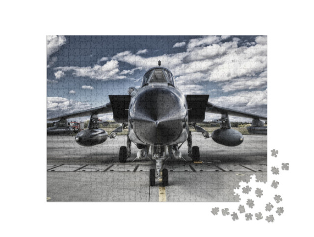 Puzzle 1000 Teile „Frontansicht eines Militärflugzeugs“