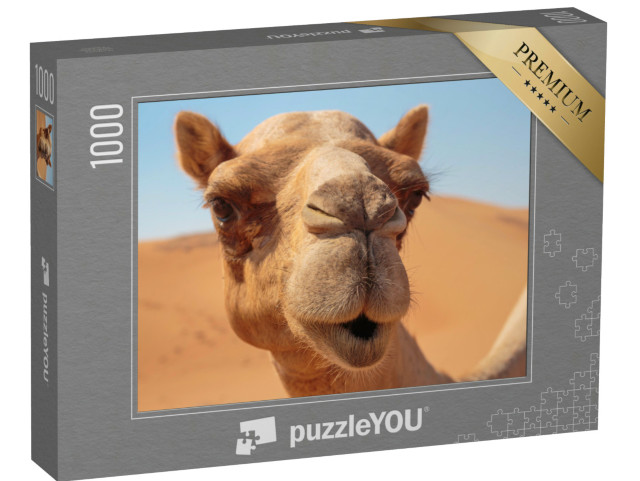 Puzzle 1000 Teile „Ein freundliches Kamel in der Wüste“
