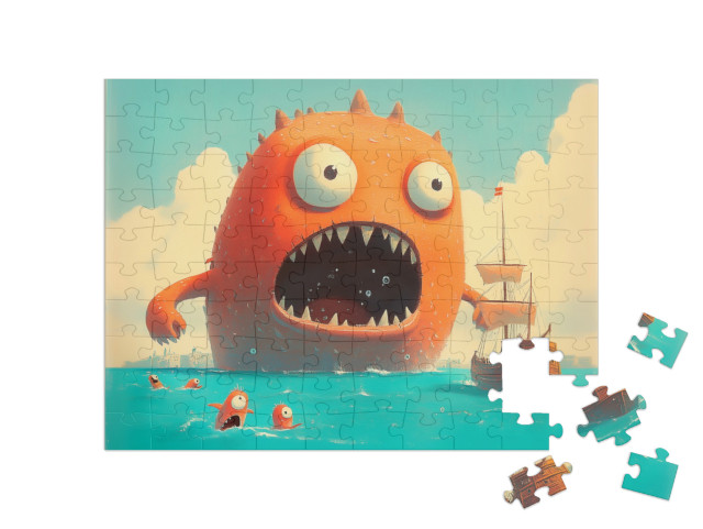 Puzzle 100 Teile „Eine verrückte Ungeheuer-Familie“