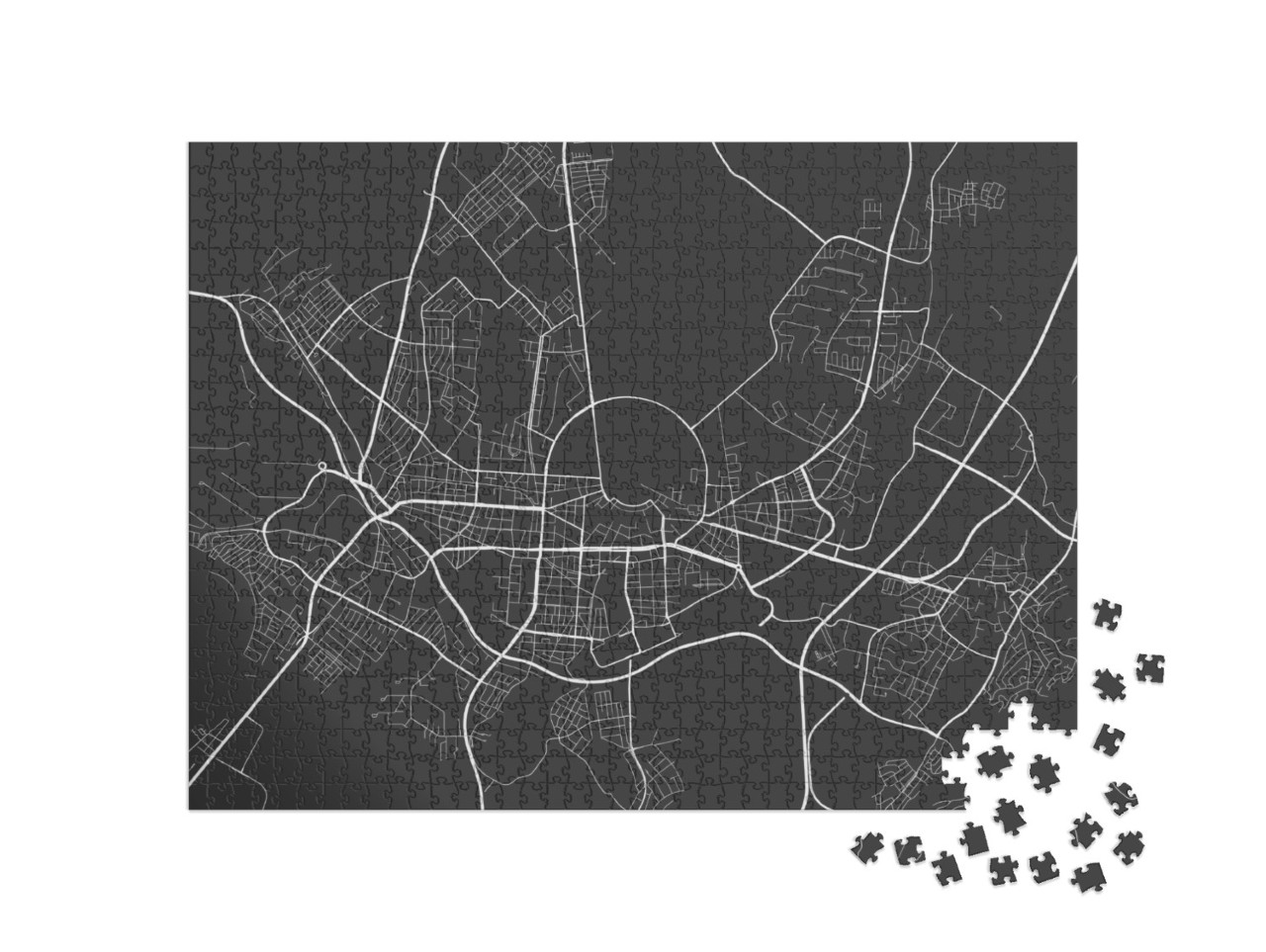 Puzzle 1000 Teile „Vektor-Illustration: Stadtplan von Karlsruhe“