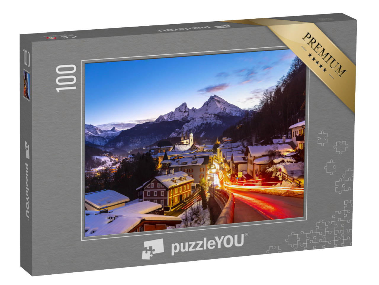 Puzzle 100 Teile „Berchtesgaden, im Hintergrund der Watzmann“