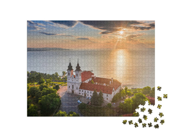 Puzzle 1000 Teile „Benediktinerkloster von Tihany am Balaton, Ungarn“