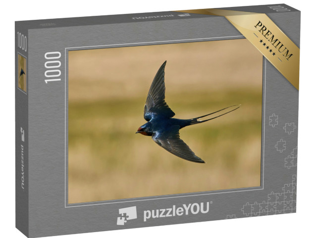 Puzzle 1000 Teile „Rauchschwalbe, konzenriert im Flug“