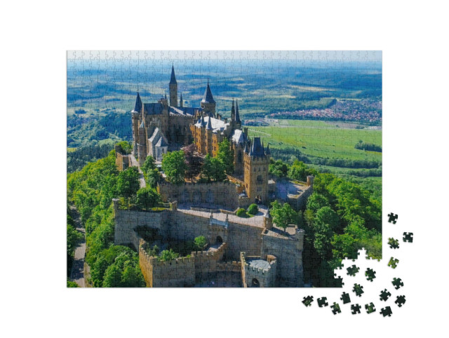 Puzzle 1000 Teile „Luftaufnahme der berühmten Burg Hohenzollern, Deutschland“