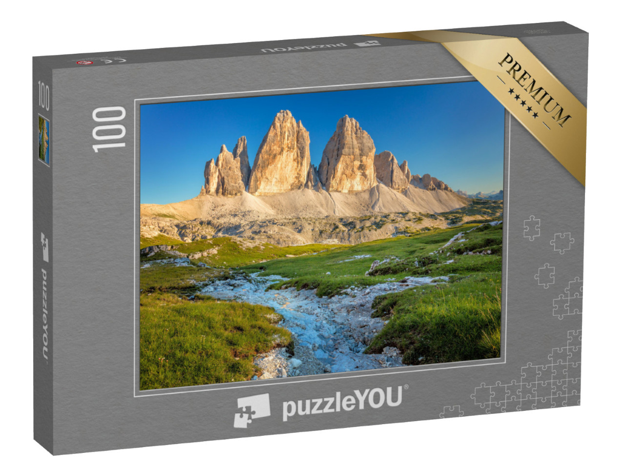 Puzzle 100 Teile „Die berühmten Drei Zinnen in den Dolomiten, Italien“