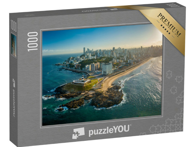 Puzzle 1000 Teile „Luftaufnahme des Farol da Barra, Salvador, Bahia, Brasilien“