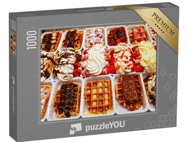 Puzzle 1000 Teile „Köstliche belgische Waffeln in Brüssel“