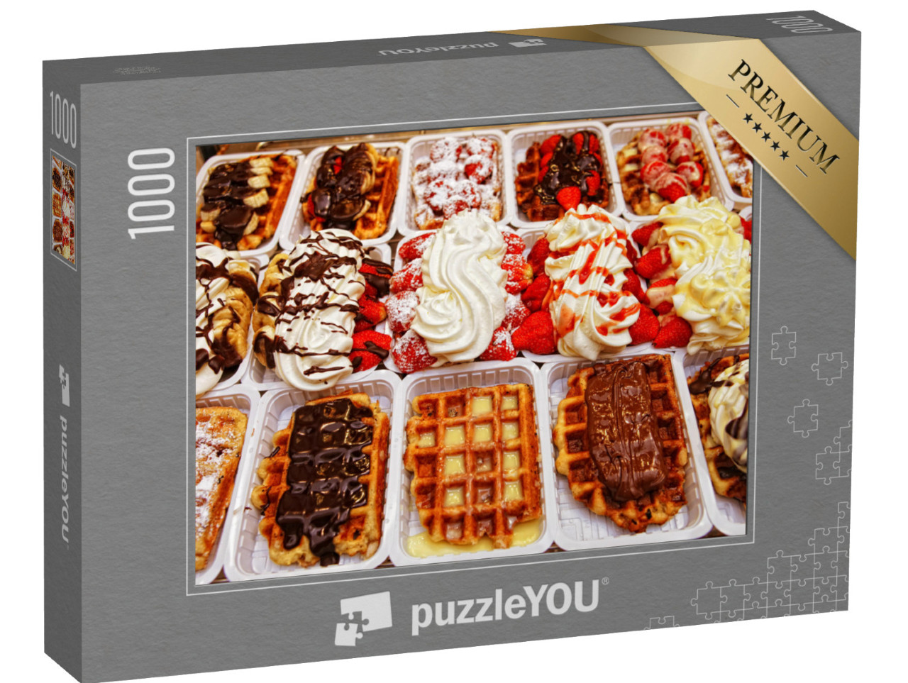Puzzle 1000 Teile „Köstliche belgische Waffeln in Brüssel“