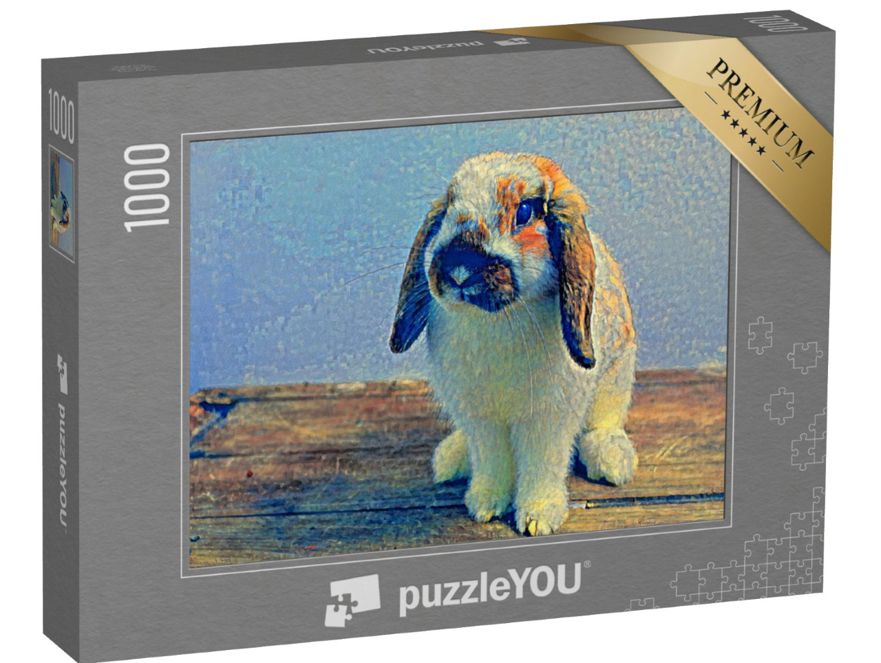 Puzzle 1000 Teile „im Stil von Paul-Cezanne - Hase auf Holztisch - Puzzle-Kollektion Künstler & Gemälde“