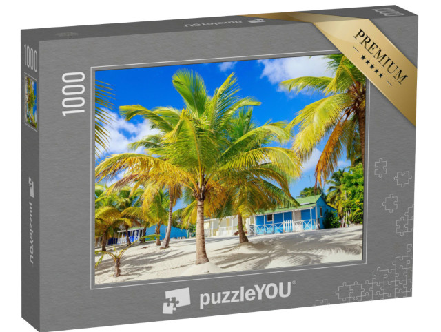 Puzzle 1000 Teile „Wunderschöne Häuser am Strand, Saona, Dominikanische Republik“