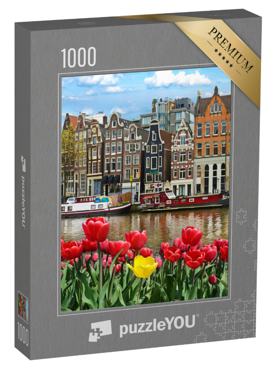 Puzzle 1000 Teile „Schöne Gracht in Amsterdam, Niederlande“