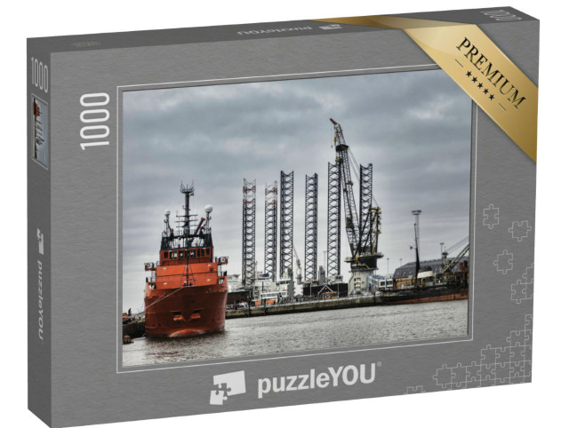 Puzzle 1000 Teile „Offshore-Hafen in Esbjerg, Dänemark“