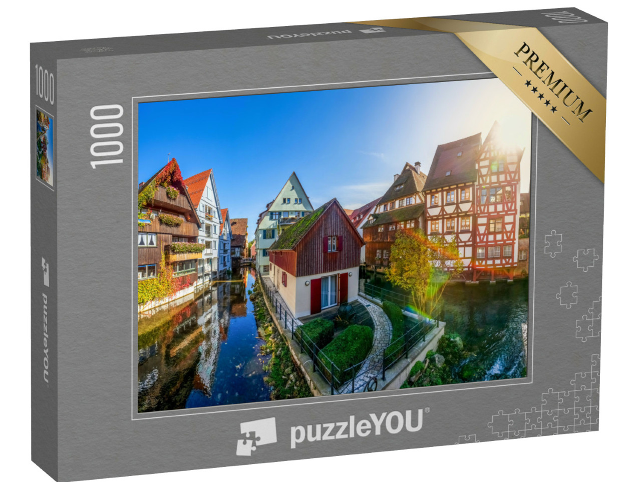 Puzzle 1000 Teile „Fischereirevier in Ulm, Baden-Württemberg, Deutschland“