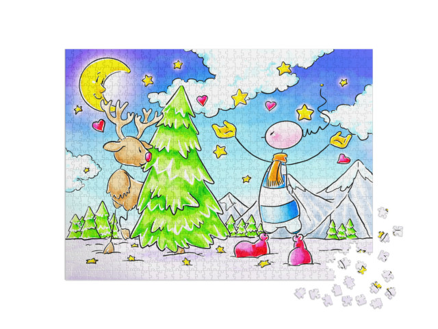 Puzzle 1000 Teile „Oups – Winterlandschaft“