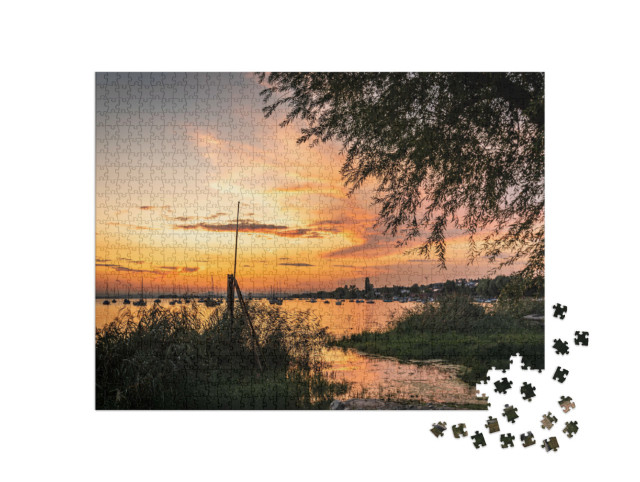 Puzzle 1000 Teile „Spektakulärer Sonnenuntergang am Bodensee“