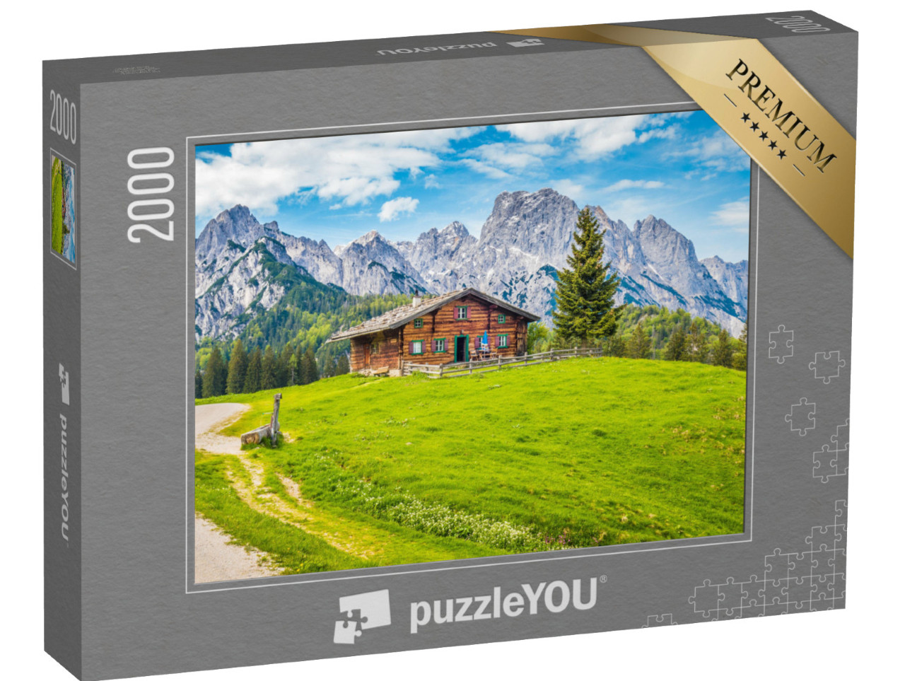Puzzle 2000 Teile „Traditionelle Almhütte, Österreich“
