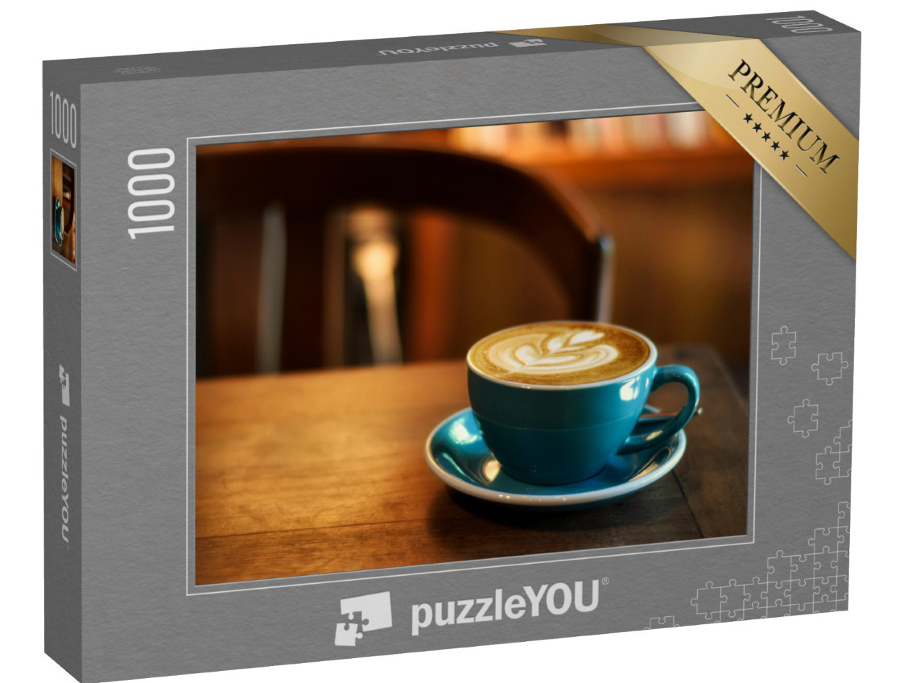 Puzzle 1000 Teile „Latte Art auf einem frisch aufgebrühten Kaffee“