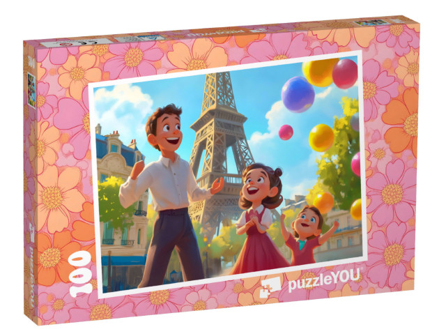 Puzzle 100 Teile „Familie, Kunst und Magie in Paris“