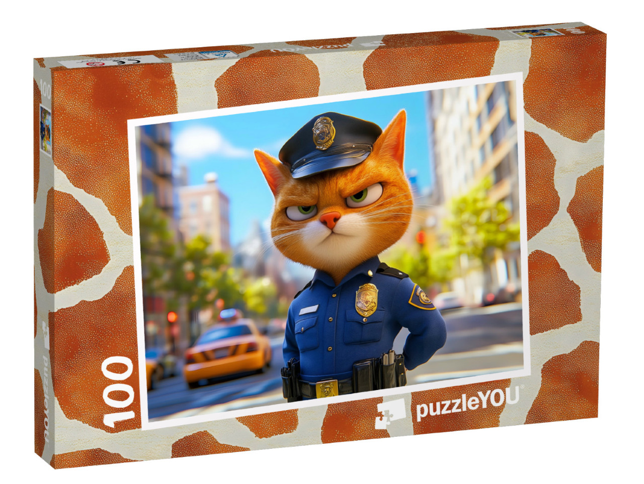 Puzzle 100 Teile „Der Polizeikater lässt die Handschellen klicken“