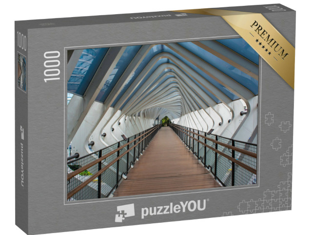 Puzzle 1000 Teile „Fußgängerbrücke im Zentrum Jakartas“