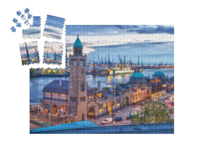Puzzle „Hamburger Hafen, Deutschland“ | SMART SORTED® 1000 Teile