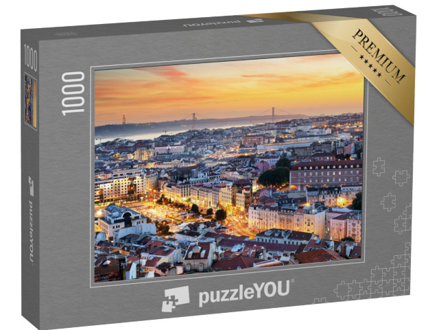 Puzzle 1000 Teile „Lissabon im Sonnenuntergang“