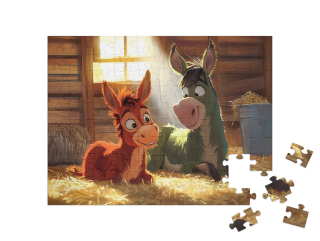 Puzzle 100 Teile „Stallgeflüster: Was die Tiere uns erzählen“