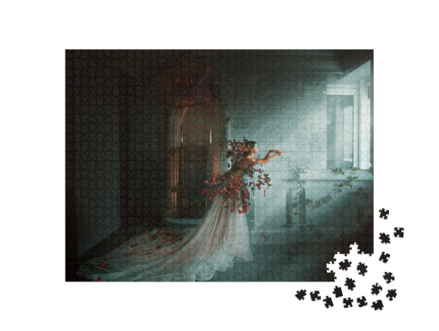Puzzle 1000 Teile „Gothic-Illustration: Die Schmetterlingsfrau“