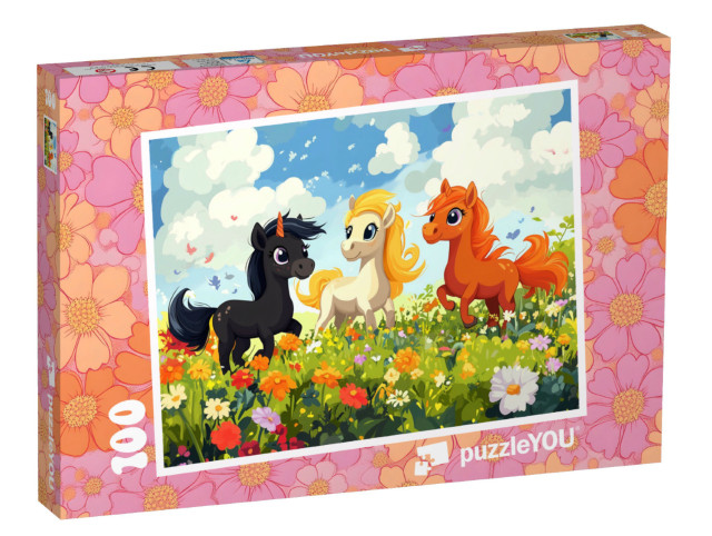 Puzzle 100 Teile „Pferdefreunde für immer“