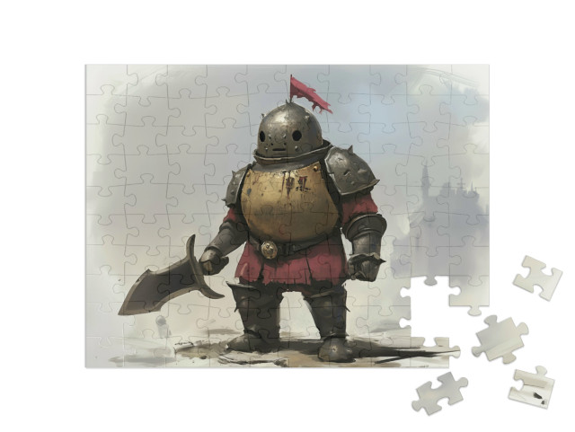 Puzzle 100 Teile „Der geheimnisvolle Ritter Theodor“