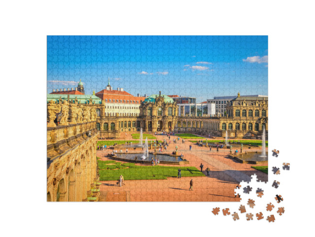 Puzzle 1000 Teile „Dresdner Zwinger, eine berühmte Kunsthalle, Sachsen, Deutschland“