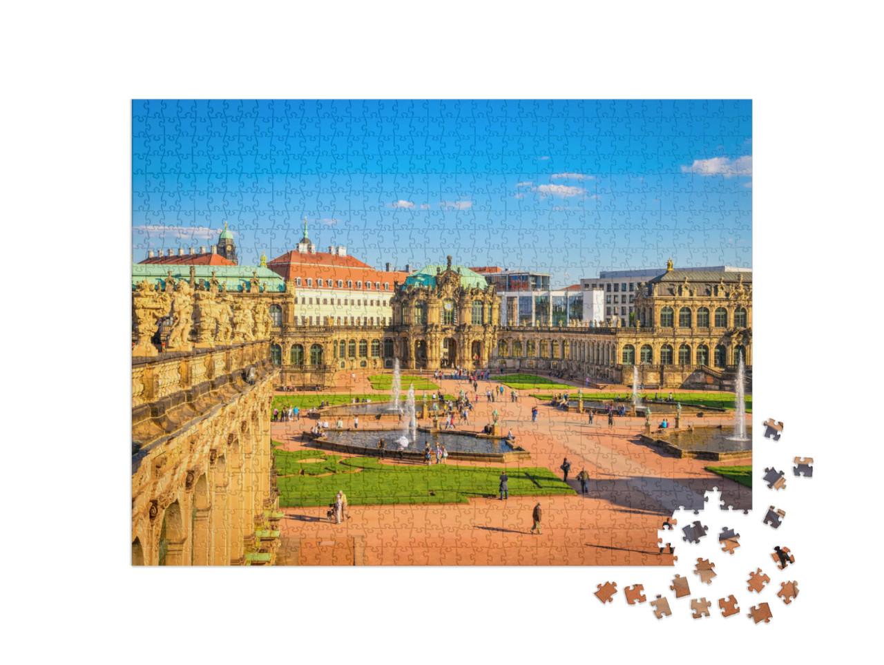 Puzzle 1000 Teile „Dresdner Zwinger, eine berühmte Kunsthalle, Sachsen, Deutschland“