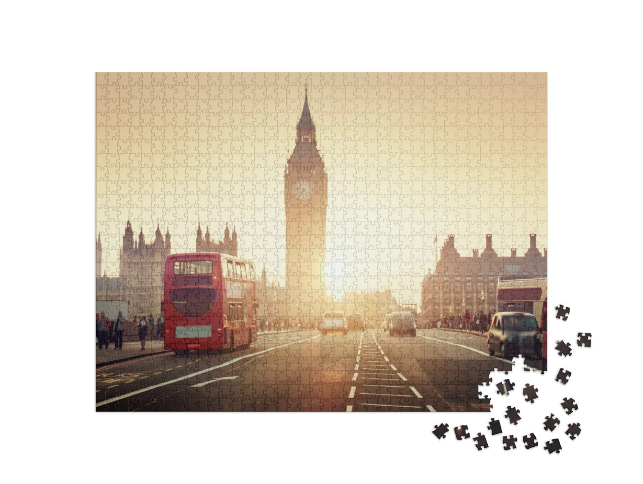 Puzzle 1000 Teile „Westminster Bridge bei Sonnenuntergang, London, England“