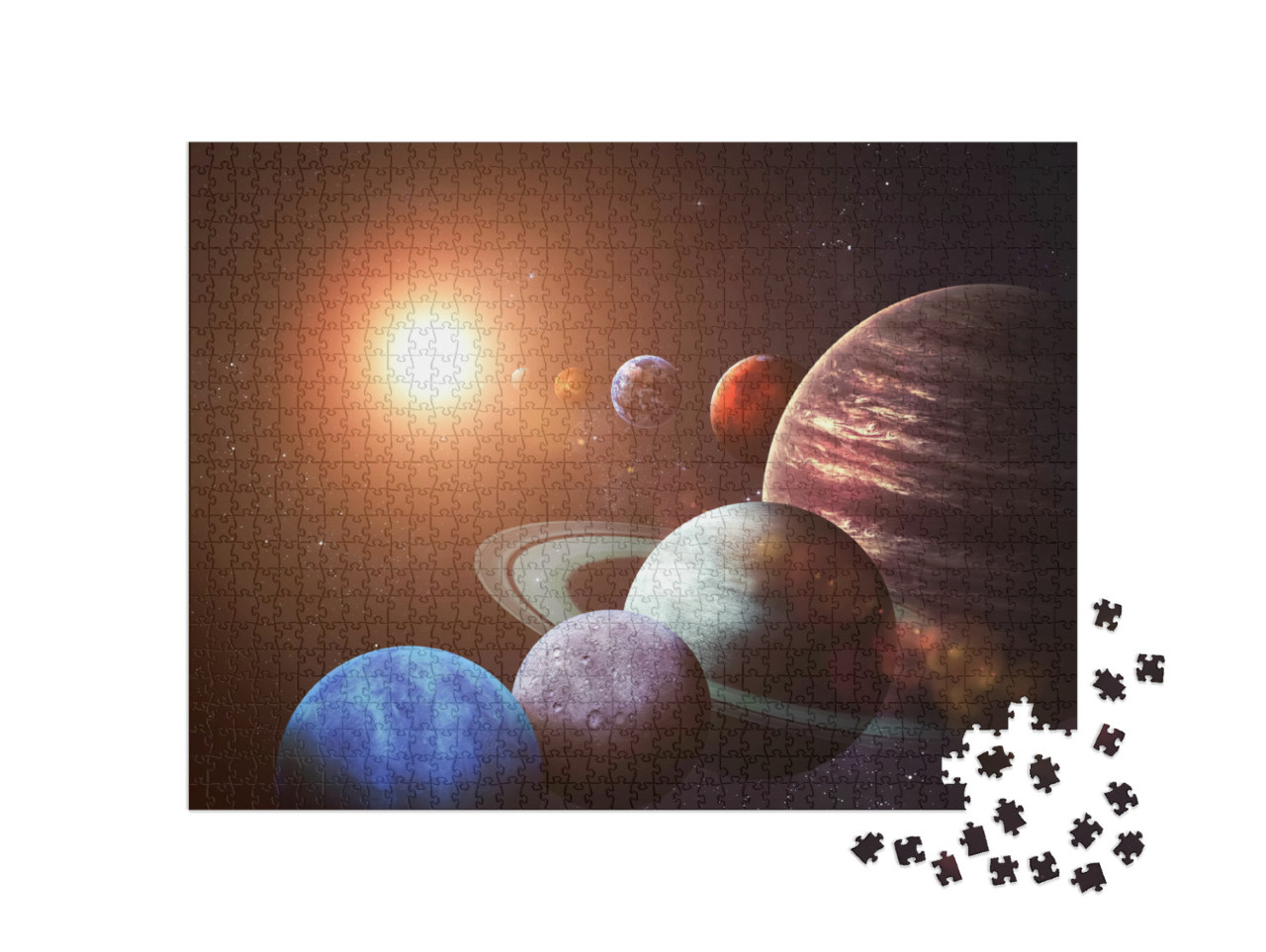 Puzzle 1000 Teile „Sonnensystem und Weltraumobjekte“