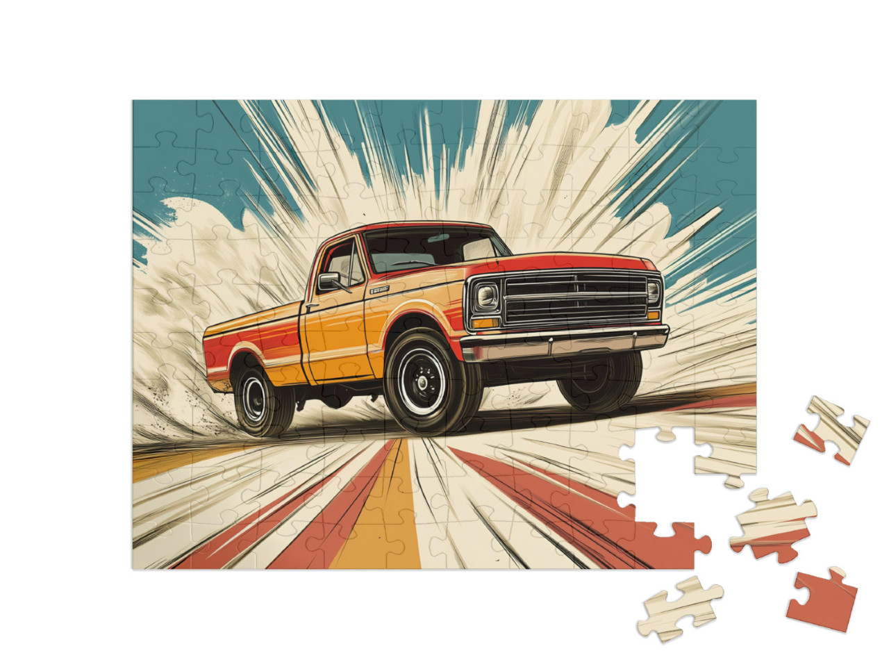 Puzzle 100 Teile „Retro-Pickup Highlight“