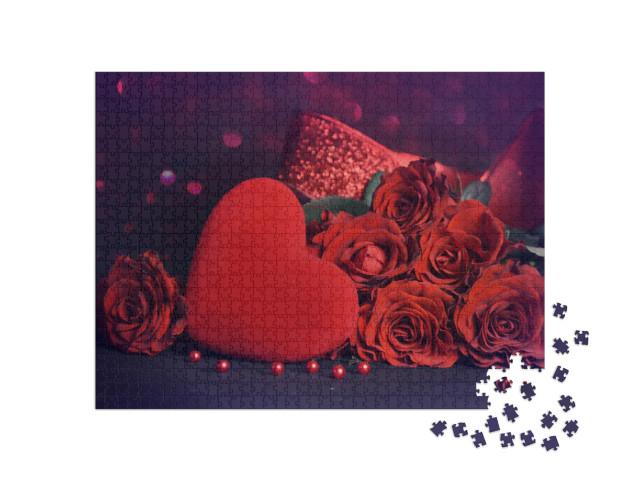 Puzzle 1000 Teile „Romantisches Arrangement zum Valentinstag“