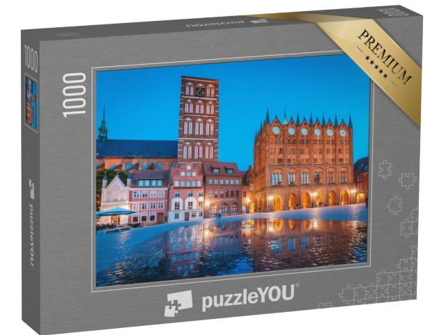 Puzzle 1000 Teile „Dämmerung über der Hansestadt Stralsund“