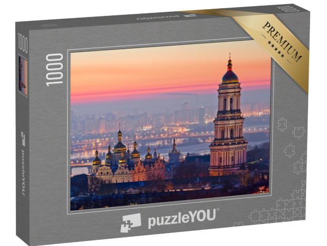 Puzzle 1000 Teile „Sonnenaufgang an der Kiew-Pechersk Lawra, Ukraine“