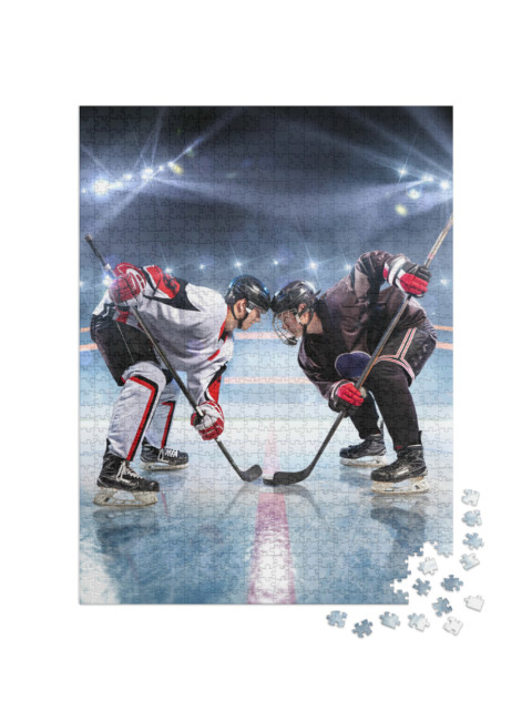 Puzzle 1000 Teile „Eishockeyspieler beginnt Spiel“