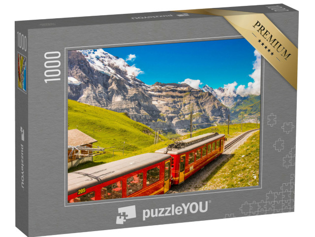 Puzzle 1000 Teile „Jungfraubahn Schweiz auf dem Weg zum Jungfraujoch, dem höchsten Bahnhof Europas“