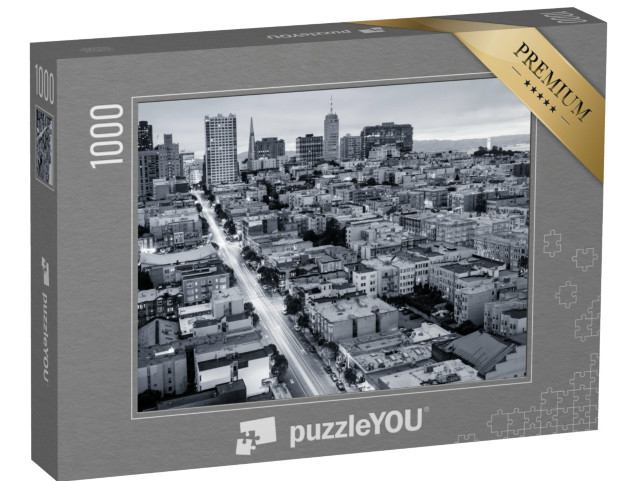 Puzzle 1000 Teile „San Francisco von oben, schwarz-weiß“