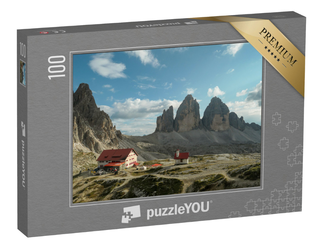 Puzzle 100 Teile „Drei Zinnen, Alpengipfel der Dolomiten“