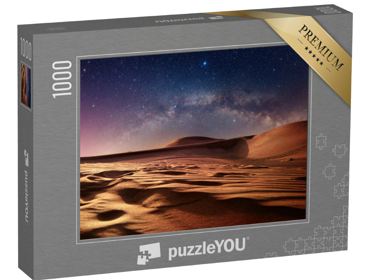 Puzzle 1000 Teile „Ruhige klare Sternennacht in der Wüste, Sanddünen“