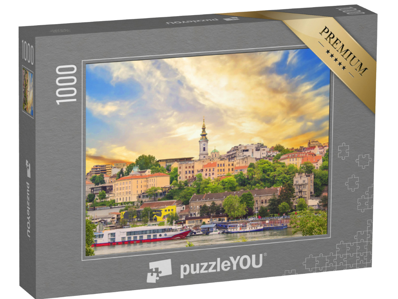 Puzzle 1000 Teile „Schöner Blick auf das historische Zentrum von Belgrad am Ufer der Sava, Serbien“