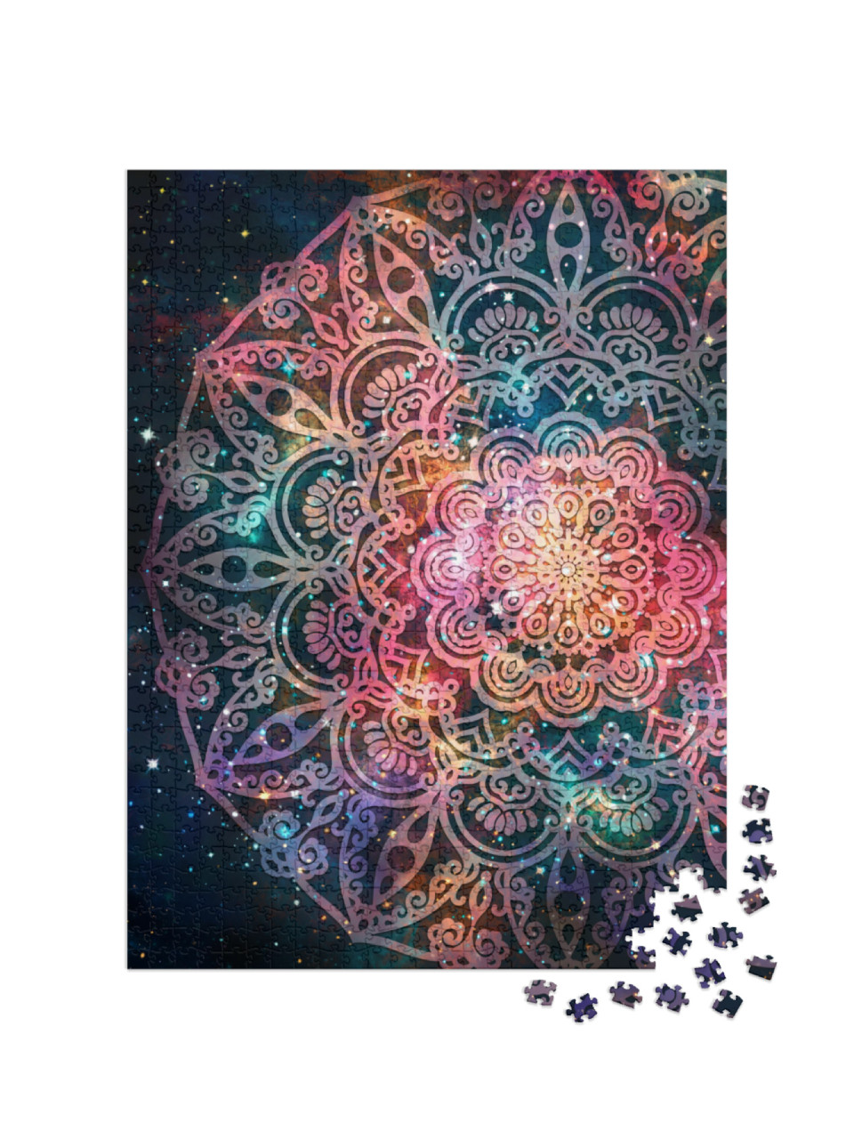 Puzzle 1000 Teile „Digitale Kunst: Mandala in einer Galaxie“