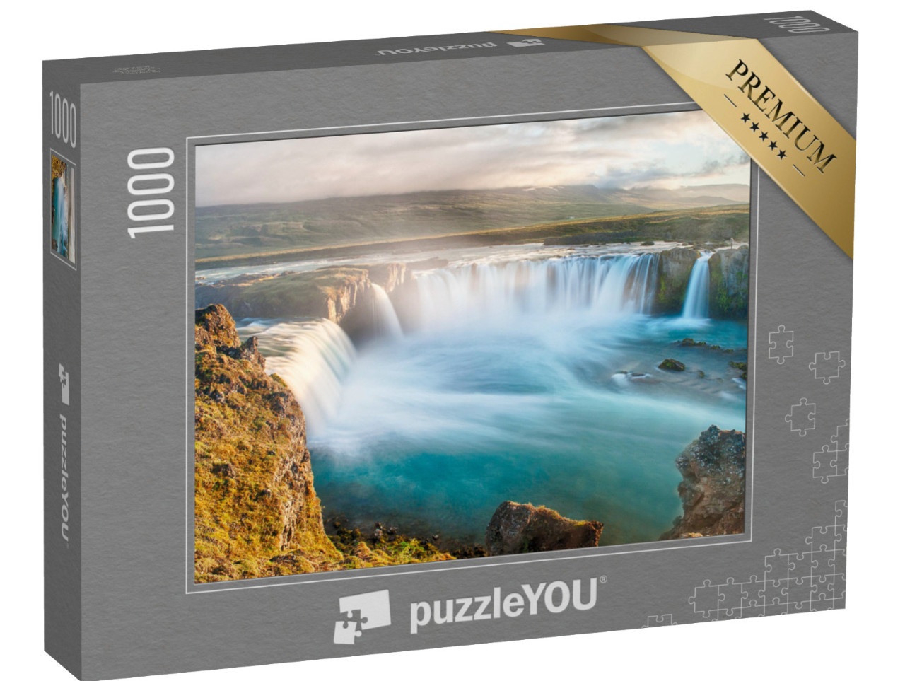 Puzzle 1000 Teile „Godafoss: sehr schöner isländischer Wasserfall im Norden der Insel“