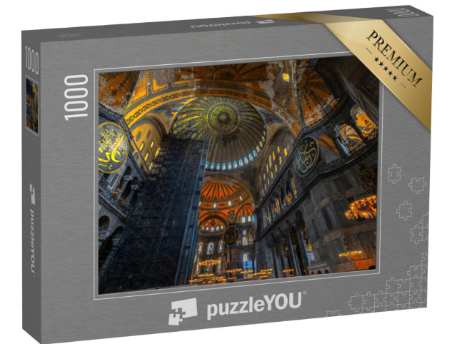 Puzzle 1000 Teile „Atemberaubende Innenansicht der Hagia Sophia. Istanbul, Türkei“